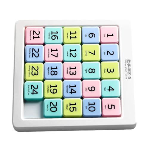 Logikspiel Schiebepuzzle Set Pädagogisches Lernspiel Ab 5 Jahren Mit 1-24 Zahlen - Förderung Der Gehirnentwicklung Und Feinmotorik Durch Rätselspaß, (16cm) von Generisch