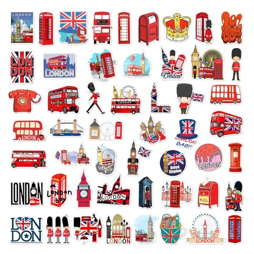 London-Reise-Aufkleber,wasserdichte, ästhetische, Trendige Aufkleber - Sammelalbum, Notizbuch, Wasserflaschen, Laptop, Gepäck, Becher, Skateboard- London-Reise-Aufkleber,wasserdichte, ästhetische, Trendige Aufkleber - Sammelalbum, Notizbuch, Wasserflaschen, Laptop, Gepäck, Becher, Skateboard- von Generisch