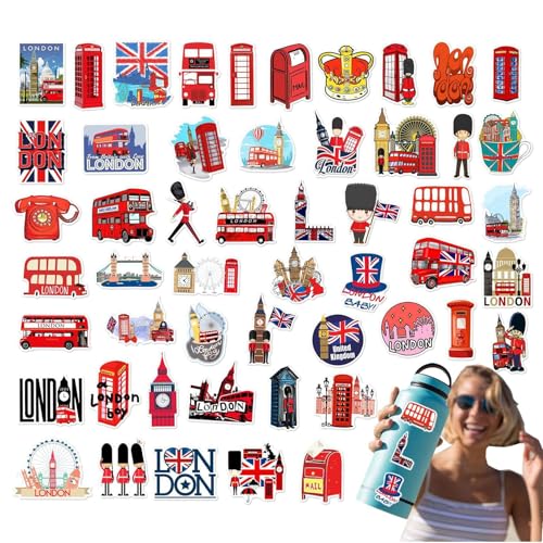 Londoner Reiseaufkleber, Britisches Thema wasserdichte Abziehbilder, wasserdichte Aufkleber für Hydroflaska, Wasserflaschen, Laptop, Computer, Skateboard, Auto Londoner Reiseaufkleber, Britisches Thema wasserdichte Abziehbilder, wasserdichte Aufkleber für Hydroflaska, Wasserflaschen, Laptop, Computer, Skateboard, Auto von Generisch