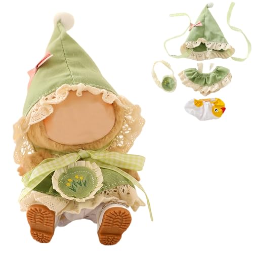 Lububu Puppenkleidung 2-teiliges Outfits Set für 17cm Plüschpuppen Grün Ropa para La-Booboo Zubehör Lububu Puppenkleidung 2-teiliges Outfits Set für 17cm Plüschpuppen Grün Ropa para La-Booboo Zubehör von Generisch