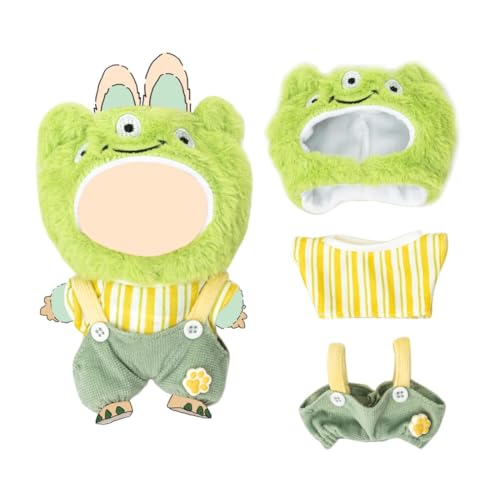 Lububu Puppenkleidung für 17cm Plüsch (keine Puppe enthalten) 3-teiliges stilvolles Outfit Set mit Zubehör, süße dreiäugige Monster-Kostüme für Lububu von Generisch