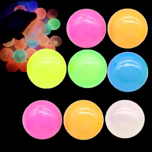 LumiBalls Glorbs Sticky Balls, Lumiballs Glow in The Dark That Stick, Lumiballs Glorbs Glow Balls, Sticky Bouncy Balls Fidget Toys, Stress Balls Ceiling Balls, Glow in The Dark Sticky Balls (8 Pcs) von Generisch