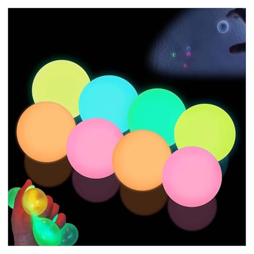 Lumiballs Glorbs – im Dunkeln leuchtende klebrige Bälle, die haften, Kinder-Stressbälle (12 Stück) von Generisch