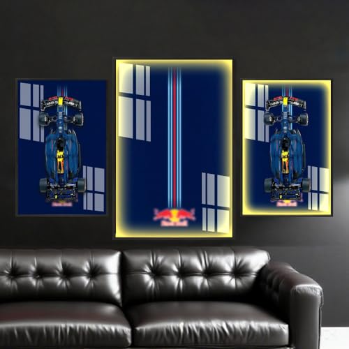 Luminous Version Display Wall Board for Lego 42206 Technic Oracle Red Bull Racing Car, 42206 Frame Presentation Wall for 42206 Car Wall Mount, Picture Frame 50X80 cm (Frame Only) (LED Version A) von Generisch