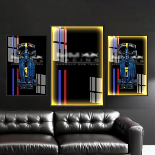 Luminous Version Display Wall Board for Lego 42206 Technic Oracle Red Bull Racing Car, 42206 Frame Presentation Wall for 42206 Car Wall Mount, Picture Frame 50X80 cm (Frame Only) (LED Version C) von Generisch