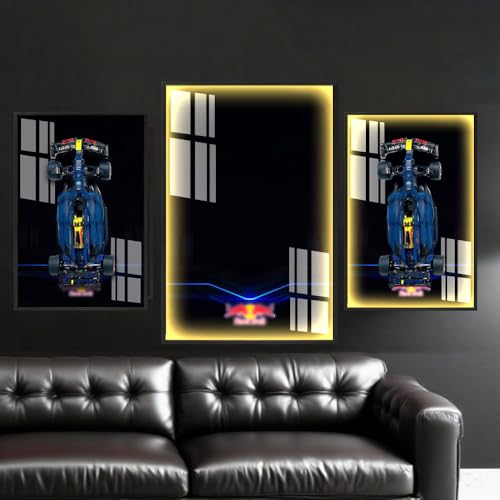Luminous Version Display Wall Board for Lego 42206 Technic Oracle Red Bull Racing Car, 42206 Frame Presentation Wall for 42206 Car Wall Mount, Picture Frame 50X80 cm (Frame Only) (LED Version G) von Generisch