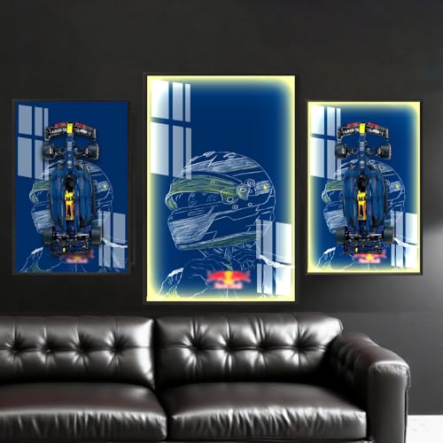 Luminous Version Display Wall Board for Lego 42206 Technic Oracle Red Bull Racing Car, 42206 Frame Presentation Wall for 42206 Car Wall Mount, Picture Frame 50X80 cm (Frame Only) (LED Version H) von Generisch