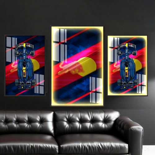 Luminous Version Display Wall Board for Lego 42206 Technic Oracle Red Bull Racing Car, 42206 Frame Presentation Wall for 42206 Car Wall Mount, Picture Frame 50X80 cm (Frame Only) (LED Version I) von Generisch