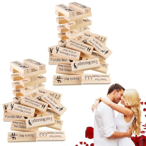Lust Tower, Couple Game Blocks, Valentine Tumbling Tower Stacking Blocks Game, The Lust Tower, Lust Tower Game for Adults, Couples Games for Adults (2 Sets) von Generisch
