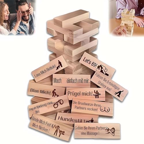 Lust Tower, Valentinstagsspiel für Erwachsene, 48 Stück, super freches Blockturm-Spiel, Paarspiele, Valentinstag, Tumbling Tower, Stapelblöcke, Spiel, Geschenk für Freunde Lust Tower, Valentinstagsspiel für Erwachsene, 48 Stück, super freches Blockturm-Spiel, Paarspiele, Valentinstag, Tumbling Tower, Stapelblöcke, Spiel, Geschenk für Freunde von Generisch