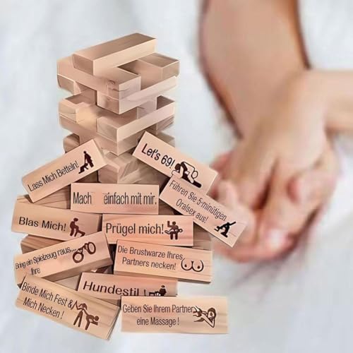 Generisch Lust Tower - 48 Stück Naughty Block Stapelspiel für Erwachsene, Tumbling Tower, Perfektes Partyspiel für Erwachsene von Generisch