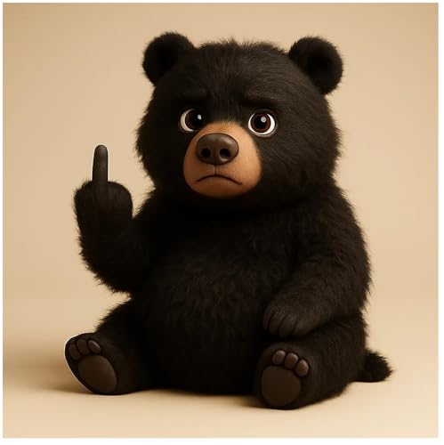 Lustige, weiche Mittelfinger-Plüschtiere, niedlicher lustiger Mittelfinger-Plüschhund, humorvolle Tier-Schreibtisch-Dekoration, einzigartige Gag-Geschenke für Zuhause, Büro, Dekor (Bär) von Generisch