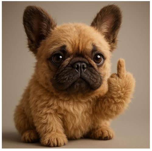 Lustige, weiche Mittelfinger-Plüschtiere, niedlicher lustiger Mittelfinger-Plüschhund, humorvolle Tier-Schreibtisch-Dekoration, einzigartige Gag-Geschenke für Zuhause, Büro, Dekoration (Hund) von Generisch