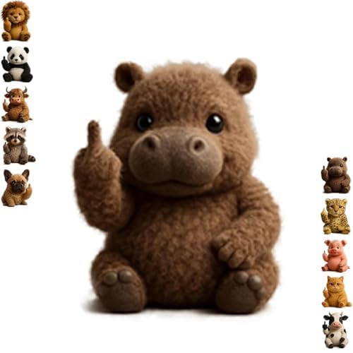 Generisch Lustige Plüschtiere Mit Ausgestrecktem Mittelfinger, Plüschtiere Mit Frechem Finger, Humorvolle Tier-Schreibtischdekorationen, Einzigartige Scherzgeschenke Für Die Homeoffice-Dekoration (A) von Generisch