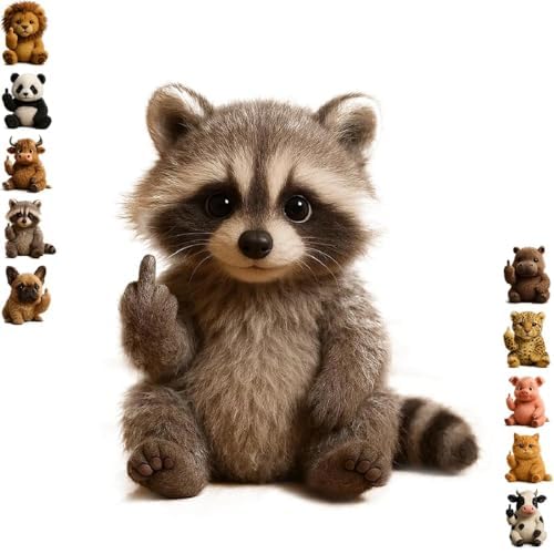 Generisch Lustige Plüschtiere Mit Ausgestrecktem Mittelfinger, Plüschtiere Mit Frechem Finger, Humorvolle Tier-Schreibtischdekorationen, Einzigartige Scherzgeschenke Für Die Homeoffice-Dekoration (B) von Generisch