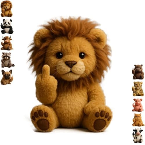 Generisch Lustige Plüschtiere Mit Ausgestrecktem Mittelfinger, Plüschtiere Mit Frechem Finger, Humorvolle Tier-Schreibtischdekorationen, Einzigartige Scherzgeschenke Für Die Homeoffice-Dekoration (F) von Generisch