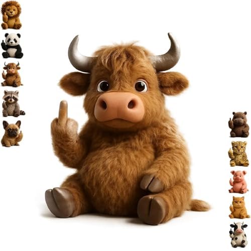 Generisch Lustige Plüschtiere Mit Ausgestrecktem Mittelfinger, Plüschtiere Mit Frechem Finger, Humorvolle Tier-Schreibtischdekorationen, Einzigartige Scherzgeschenke Für Die Homeoffice-Dekoration (I) von Generisch