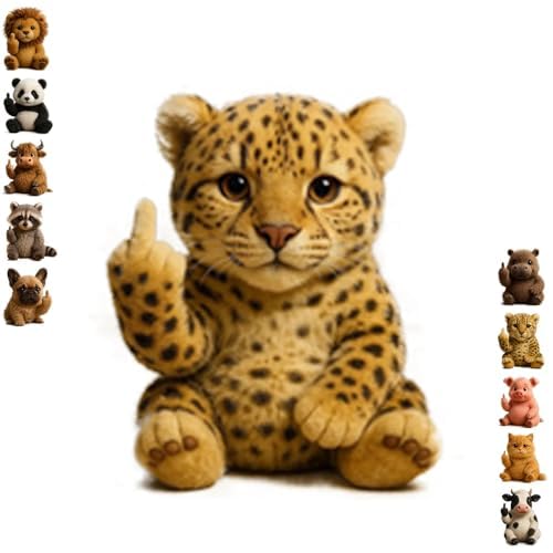 Generisch Lustige Plüschtiere Mit Ausgestrecktem Mittelfinger, Plüschtiere Mit Frechem Finger, Humorvolle Tier-Schreibtischdekorationen, Einzigartige Scherzgeschenke Für Die Homeoffice-Dekoration (J) von Generisch