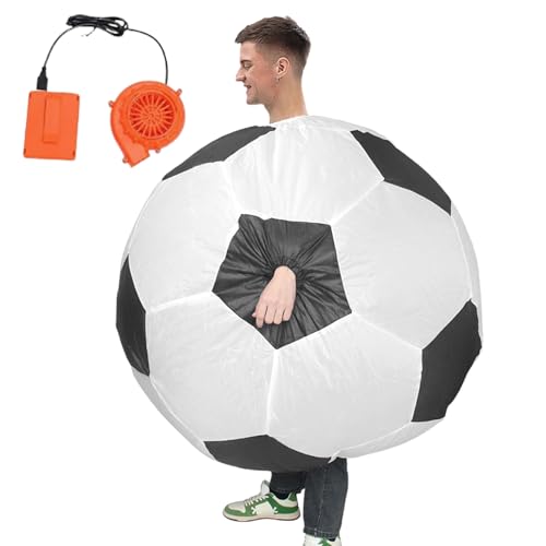 Lustige aufblasbare Kostüme für Erwachsene,Lustige aufblasbare Kostüme |Aufblasbares Fußballkostüm für Erwachsene,Fußball-Dressing-Uniform für Erwachsene für Cheerleader, Halloween-Cosplay, Outdoor-A von Generisch