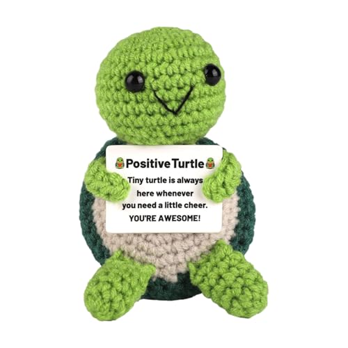 Lustiges Ermutigungsgeschenk - Tiny Turtle Hook | Mignon Strickdekor | 10 cm gestrickte Ermutigungspuppe für Schreibtischregaldekor, süßes emotionales Geschenk für Zuhause oder Büro Lustiges Ermutigungsgeschenk - Tiny Turtle Hook | Mignon Strickdekor | 10 cm gestrickte Ermutigungspuppe für Schreibtischregaldekor, süßes emotionales Geschenk für Zuhause oder Büro von Generisch