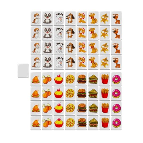 MAh Jongg Sets | Mahjong Spiel Strategiespiel, MAh Jong Nationalflagge, 64 Mahjong-Fliesen, tragbares Spielset für Kinder und Erwachsene von Generisch