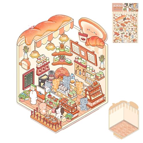 Machen Sie Ihre Eigenen Szenenaufkleber - Machen Sie Ihre Eigenen Szenenaufkleber, 3D Effect Landscaping Decals | Miniaturhausaufkleber, Scrapbooking Decoration Tool, Kleine Raumbauabziehbilder Für Ki von Generisch