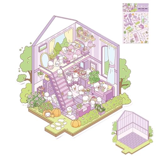Machen Sie Ihre Eigenen Szenenaufkleber - Machen Sie Ihre Eigenen Szenenaufkleber, 3D Effect Landscaping Decals | Miniaturhausaufkleber, Scrapbooking Decoration Tool, Kleine Raumbauabziehbilder Für Ki von Generisch
