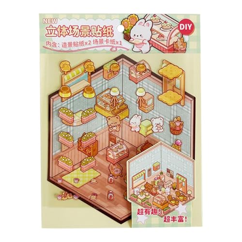 Machen Sie Ihre eigenen Hausaufkleber - Cartoon Cabin -Szenenabziehbilder mit Pappmaterial | Handkonto-Aufkleber für Kinder kleine Haustierhäuser Raumdekoration und Bildungsspaß 7.28x5,51 Zoll Machen Sie Ihre eigenen Hausaufkleber - Cartoon Cabin -Szenenabziehbilder mit Pappmaterial | Handkonto-Aufkleber für Kinder kleine Haustierhäuser Raumdekoration und Bildungsspaß 7.28x5,51 Zoll von Generisch