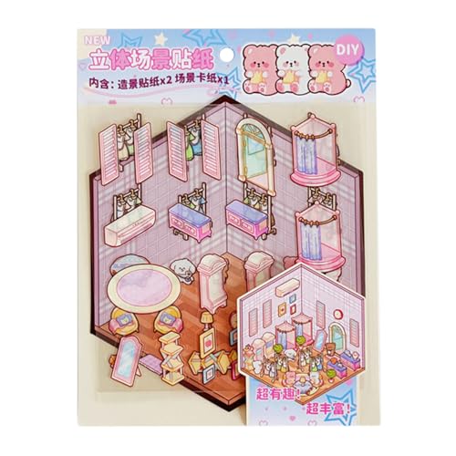 Machen Sie Ihre eigenen Hausaufkleber - Cartoon Cabin -Szenenabziehbilder mit Pappmaterial | Handkonto-Aufkleber für Kinder kleine Haustierhäuser Raumdekoration und Bildungsspaß 7.28x5,51 Zoll Machen Sie Ihre eigenen Hausaufkleber - Cartoon Cabin -Szenenabziehbilder mit Pappmaterial | Handkonto-Aufkleber für Kinder kleine Haustierhäuser Raumdekoration und Bildungsspaß 7.28x5,51 Zoll von Generisch
