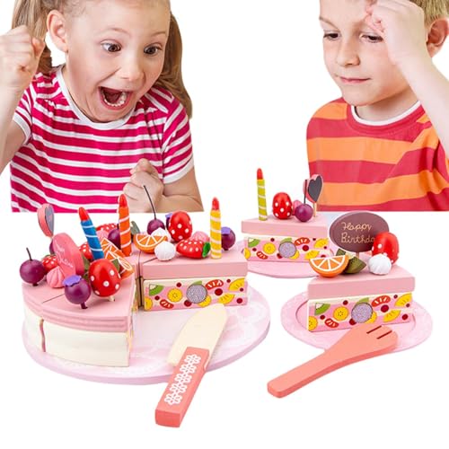 Machen Sie das Spielen Spielzeug für Geburtstagskuchen - Erdbeer-Schneidkuchen-Set aus Holz | Kitchen Play Food Toy für Kinder, Kinder, Mädchen, Spaß für Compl-Partys Machen Sie das Spielen Spielzeug für Geburtstagskuchen - Erdbeer-Schneidkuchen-Set aus Holz | Kitchen Play Food Toy für Kinder, Kinder, Mädchen, Spaß für Compl-Partys von Generisch