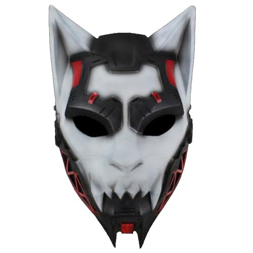 Machinery White Wolf Cosplay Maske Harz Halloween Tanzparty Kostüm Maske Requisiten (Weiß) von Generisch