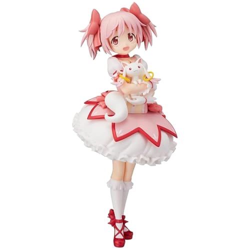 Madoka Kaname Figur AkemiHomura/Kaname Madoka Niedliche Anime Mädchen Figur Cartoon Charaktere Stehposition PVC Modell Statue Desktop Dekoration Sammlung Geschenke (Kaname Madoka) von Generisch