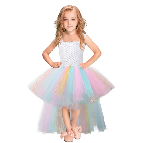 Mädchen Größe 8 Mädchen Kostüm Geburtstag Party Kleid Halloween Cosplay Outfits 4t Pulloverkleid (Mehrfarbig, 6-7 Jahre) von Generisch