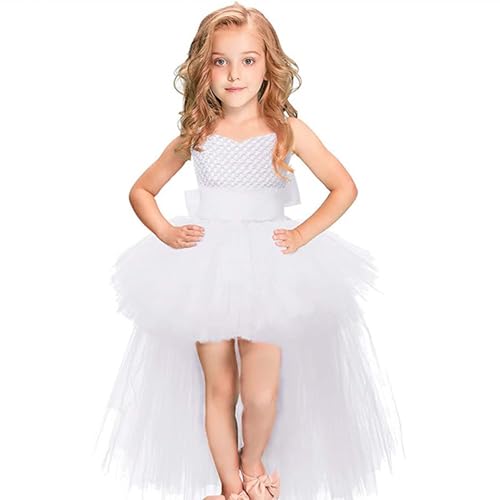 Mädchen Größe 8 Mädchen Kostüm Geburtstag Party Kleid Halloween Cosplay Outfits 4t Pulloverkleid (Weiß, 6-7 Jahre) von Generisch