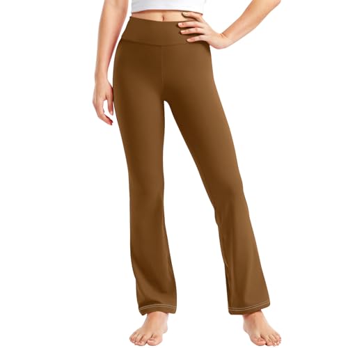 Mädchen-Hose, Sportbekleidung, athletisches Outfit, Yoga-Outfit, weites Bein, einfarbig, schmale Glocken-Leggings, hohe Taille, nahtlos, ausgestellt, Loungewear, Sommer, lässig, dehnbar, lustige Mädchen-Hose, Sportbekleidung, athletisches Outfit, Yoga-Outfit, weites Bein, einfarbig, schmale Glocken-Leggings, hohe Taille, nahtlos, ausgestellt, Loungewear, Sommer, lässig, dehnbar, lustige von Generisch