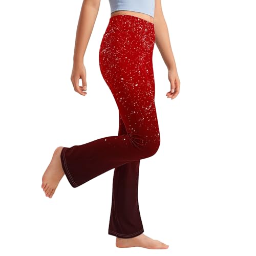 Mädchen-Hose, hohe Taille, dehnbar, weites Bein, volle Länge, Loungewear, Sommer, lässig, bequem, funkelnder Farbverlauf, Fußball-Leggings, Yogahose, Laufen, Radfahren und Freizeitkleidung Mädchen-Hose, hohe Taille, dehnbar, weites Bein, volle Länge, Loungewear, Sommer, lässig, bequem, funkelnder Farbverlauf, Fußball-Leggings, Yogahose, Laufen, Radfahren und Freizeitkleidung von Generisch