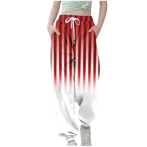 Mädchen-Hose, leicht, Sommer, Baggy, Fußball, Trainingshose, gestreift, hohe Taille, lässig, Jogginghose, volle Länge, Jogger, klassische Sport-Lounge-Hose Mädchen-Hose, leicht, Sommer, Baggy, Fußball, Trainingshose, gestreift, hohe Taille, lässig, Jogginghose, volle Länge, Jogger, klassische Sport-Lounge-Hose von Generisch