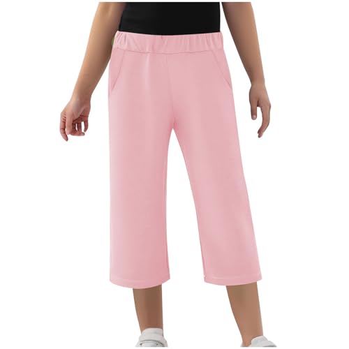 Mädchen-Hose, lockere Passform, Baumwoll-Leinen-Shorts, Hose für leichte Kordelzug-Taille, Jogger, Kinder, legere Capri-Trainingshose, halblang, Sommer, legere Outfits Mädchen-Hose, lockere Passform, Baumwoll-Leinen-Shorts, Hose für leichte Kordelzug-Taille, Jogger, Kinder, legere Capri-Trainingshose, halblang, Sommer, legere Outfits von Generisch