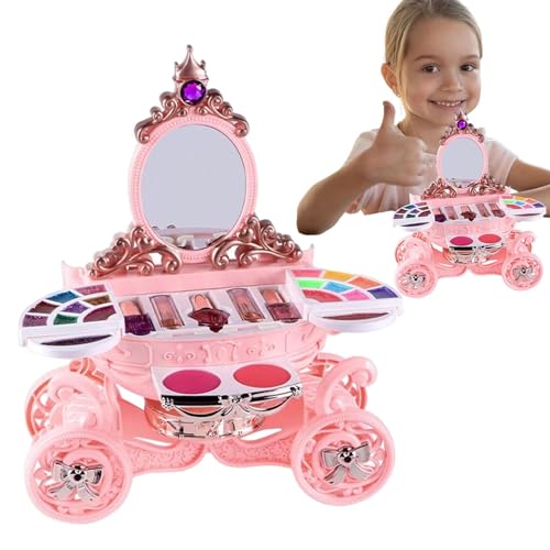 Mädchen Make-up-Set | Waschbares Mädchen Make-up Kit mit LED und Musik - Tragbares Pretend Kinder Vanity Beauty Set für Zuhause, Schlafzimmer, Schule Mädchen Make-up-Set | Waschbares Mädchen Make-up Kit mit LED und Musik - Tragbares Pretend Kinder Vanity Beauty Set für Zuhause, Schlafzimmer, Schule von Generisch