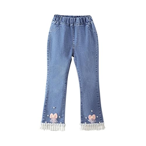 Mädchen-Schulhose, Fliege, Perlen, Spitzenbesatz, ausgestellte Hose, dehnbar, hohe Taille, Skinny-Denim-Jeans, volle Länge, Jeans, Sommer, stilvoll, Bootcut, Streetwear, niedliche Geschenke Mädchen-Schulhose, Fliege, Perlen, Spitzenbesatz, ausgestellte Hose, dehnbar, hohe Taille, Skinny-Denim-Jeans, volle Länge, Jeans, Sommer, stilvoll, Bootcut, Streetwear, niedliche Geschenke von Generisch