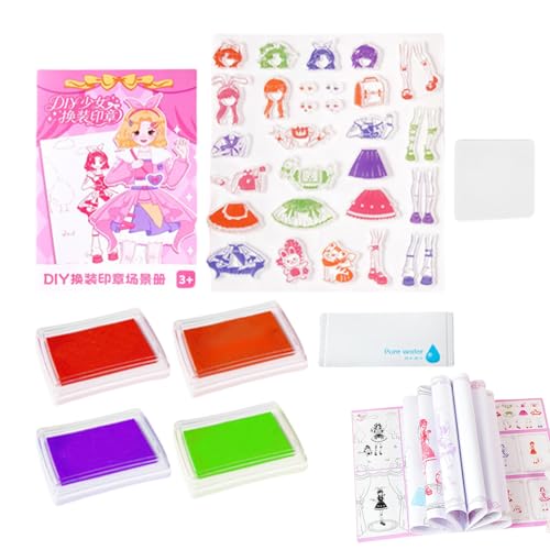 Mädchen Stempel Malbuch | Rollenspiel Kostüme Sammelalbum - Mädchen Kostüme Spiel Lernspielzeug Für Ostern Geburtstag Kindertag von Generisch