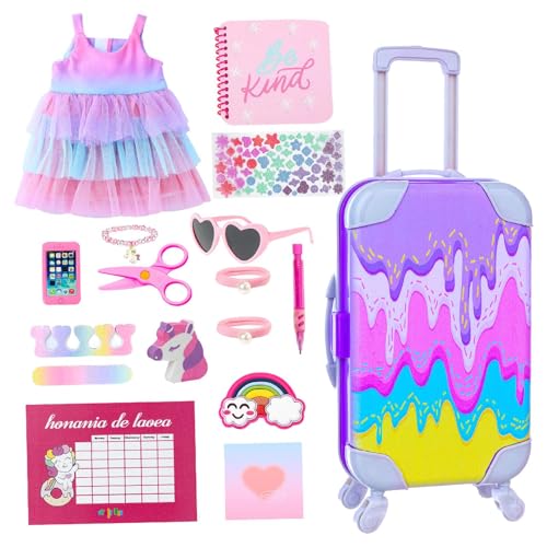 Mädchenpuppenzubehör 18 Zoll, Gepäck Reisespiel Set Doll | 18 Zoll Doll Girl Travel Play Koffer Set - 17 Pack -Kleidungsstück Dress Up & vorgeben Vorlieferungen für Schlafzimmer Wohnzimmer Mädchenpuppenzubehör 18 Zoll, Gepäck Reisespiel Set Doll | 18 Zoll Doll Girl Travel Play Koffer Set - 17 Pack -Kleidungsstück Dress Up & vorgeben Vorlieferungen für Schlafzimmer Wohnzimmer von Generisch