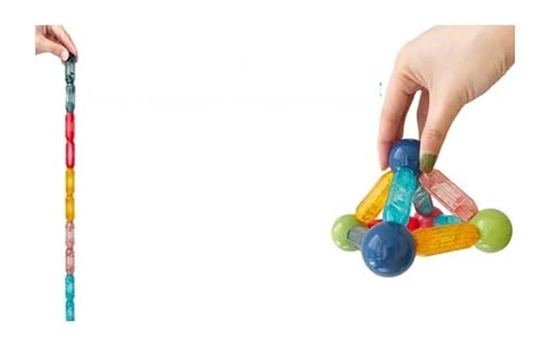 MagBuild Magnetische Bausteine für Kinder, 60 Teile, Konstruktionsspielzeug mit Verbindungsstäben von Generisch
