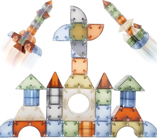 MagBuild Magnetische Bausteine für Kinder ab 3 Jahren, 65 Teile, Konstruktionsspielzeug von Generisch