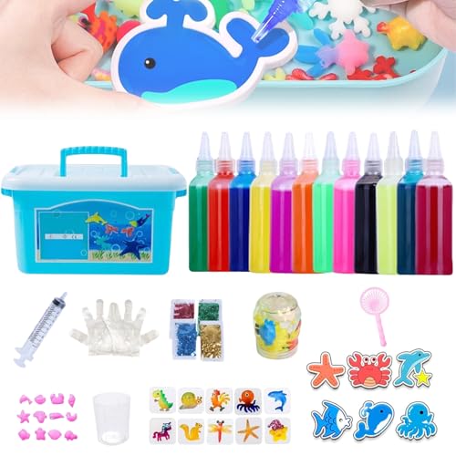 Magic Water Elf Toy Kit, Handmade Magic Water Elf Toy Kit, Handmade Water Animal Set, with Magic Gels and Sea Creature Molds, for Birthday Gifts von Generisch