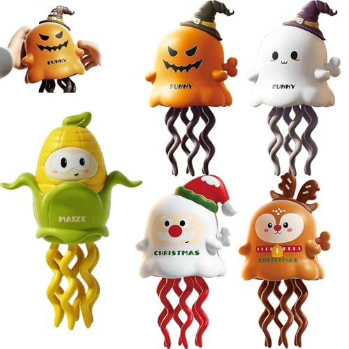 Magical Mini Dancing Ghost, Christmas - Creative Twisting Clockwork Slide, Dance and Swinging 3D Clockwork Ghosts Toy, for Halloween＆Christmas, Birthday Gifts (Mix*5) von Generisch