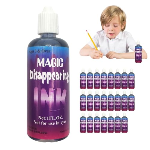 Magische Tinte Verschwinden,Magische Verschwindende Tinte, Zaubertrickspielzeug Mit Verschwindender Tinte - 24-teiliges Zauber-Requisiten-Werkzeug, Magisches Tintenset, Verschwindende Tintenflasche, von Generisch