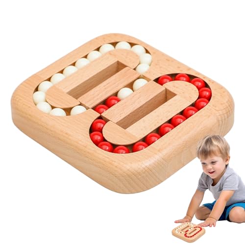 Magisches Bohnen-Puzzlespielzeug, Holz Handheld-Hirnteaser-Perlenkugel, Rotierende Finger Zauberbohne, Zauberbohnen Zappeln Spinner, Sensorische Puzzlespielzeug zur Verbesserung Feinmotorik von Generisch
