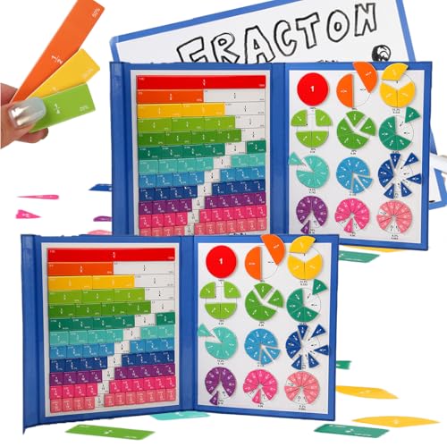 Magnetic Fraction Demonstration Book, Magnetic Fraction Book, Magnetic Fraction Demonstration Book for Kids, Fraction Tiles Learning Tiles & Fraction Circles with Percentages (2pcs) von Generisch