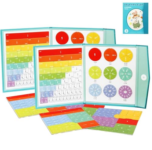 Magnetic Fraction Demonstration Book, Magnetic Fraction Tiles, Fraction Learning Building Block Set, Magnetic Fraction Tiles Demonstration Book for Math Learning (2PCS) von Generisch